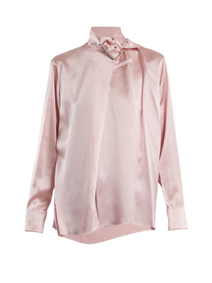 Marques'almeida Buckle-collar Silk-satin Top