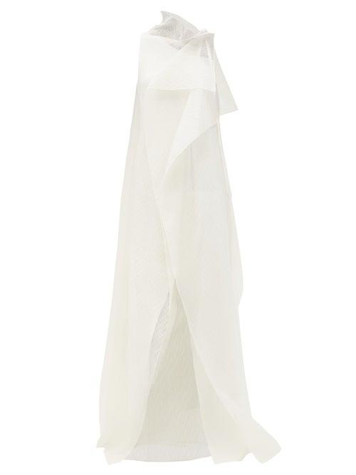 Matchesfashion.com Roland Mouret - Hartfell Draped Silk-blend Organza Gown - Womens - White