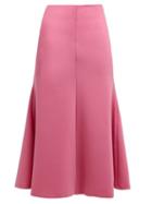 Matchesfashion.com A.w.a.k.e. - High Waisted Trumpet Midi Skirt - Womens - Pink