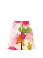 Matchesfashion.com La Doublej - Good Butt Floral Cotton-stretch Shorts - Womens - White Print