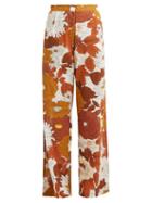 Matchesfashion.com Dodo Bar Or - Hattie Wide Leg Trousers - Womens - Brown Print