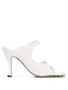 Matchesfashion.com Bottega Veneta - Cutout Leather Mules - Womens - White