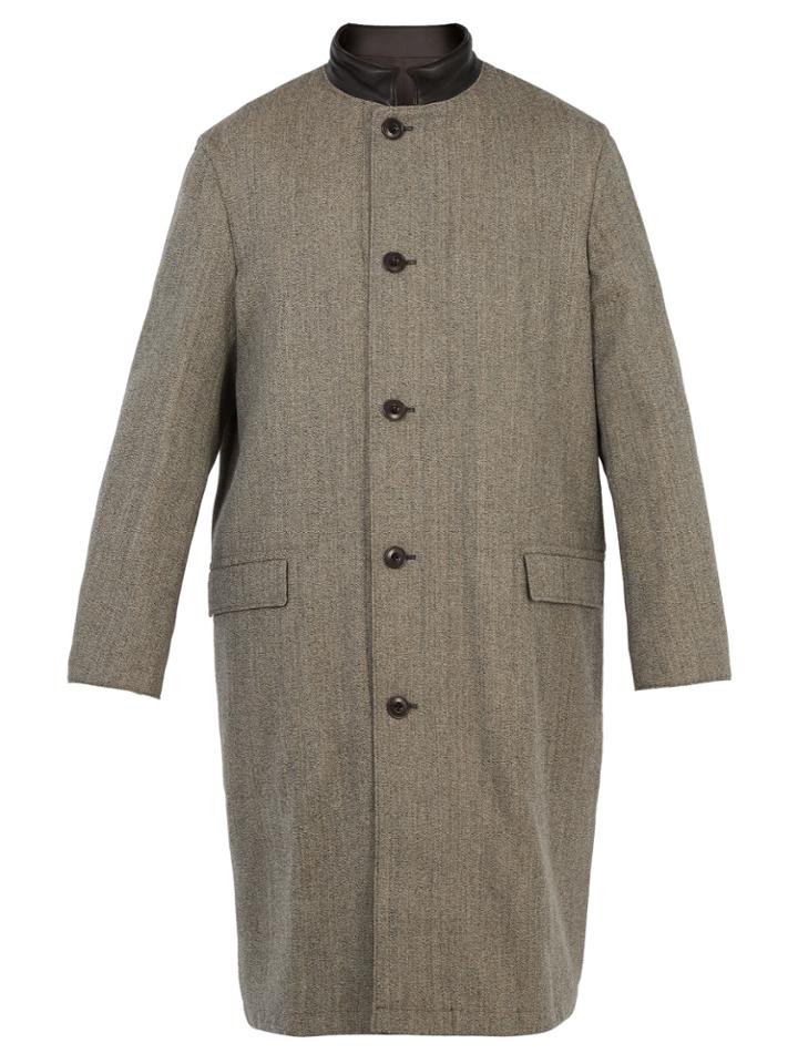 Lemaire Reversible Contrast-collar Wool Coat