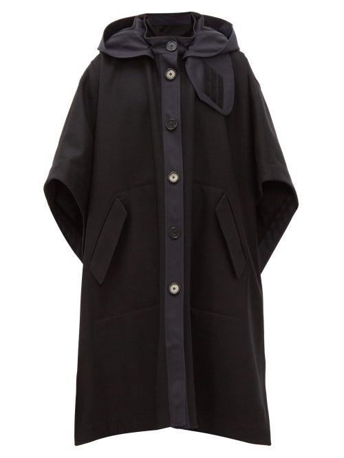 Matchesfashion.com Joseph - Detachable Hood Wool Blend Felt Cape - Womens - Black