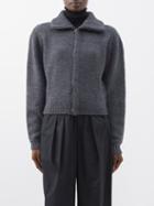 Lemaire - Cropped Cardigan - Womens - Dark Grey