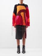 Alexander Mcqueen - Mushroom Forest Distressed Mohair-blend Sweater - Womens - Multi