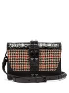 Matchesfashion.com Prada - Elektra Tweed And Crocodile Leather Cross Body Bag - Womens - Black Multi