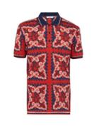 Matchesfashion.com Valentino - Bandana Print Cotton Polo Shirt - Mens - Red Multi