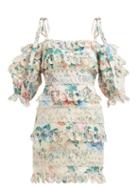 Matchesfashion.com Zimmermann - Verity Floral Print Mini Dress - Womens - Multi