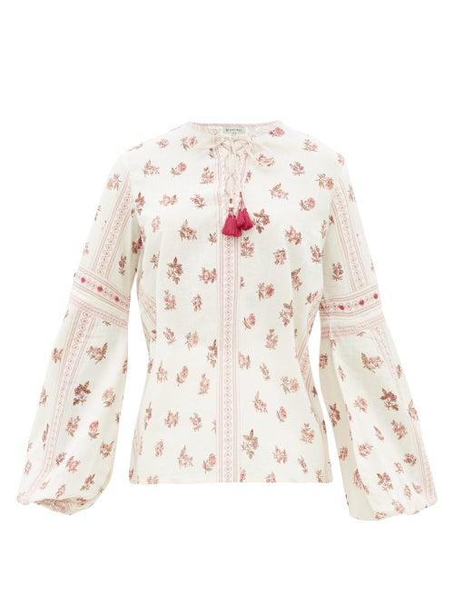 Matchesfashion.com D'ascoli - Montauk Floral-print Cotton Top - Womens - Red Print