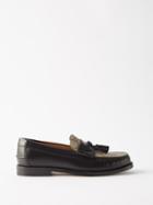 Gucci - Gg-canvas And Leather Tassel Loafers - Mens - Black Beige