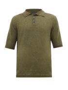 Matchesfashion.com Iris Von Arnim - Josh Wool And Linen-blend Polo Shirt - Mens - Green