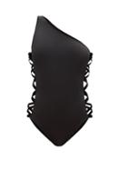 Norma Kamali - Mio One-shoulder Crossover-strap Swimsuit - Womens - Black