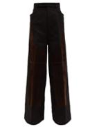 Matchesfashion.com Rick Owens - Oversized Patchworked Cotton Twill Trousers - Mens - Black Brown