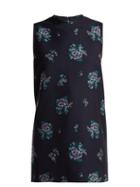 Matchesfashion.com Gucci - Floral Jacquard Cotton Blend Tunic Top - Womens - Dark Blue