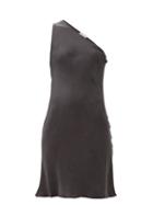 Matchesfashion.com Worme - The One Shoulder Silk Mini Dress - Womens - Black