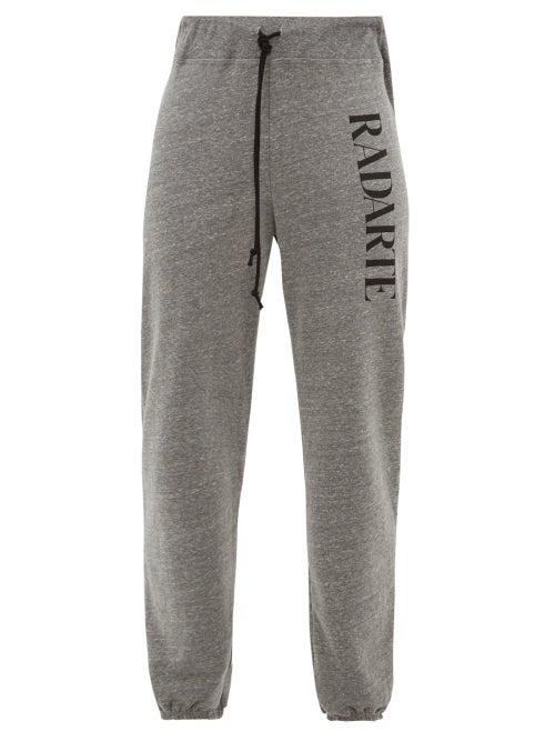 Matchesfashion.com Rodarte - Radarte Print Fleece Back Jersey Track Pants - Womens - Grey