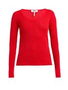 Matchesfashion.com Msgm - Scoop Neck Stretch Knit Top - Womens - Red
