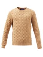 Ralph Lauren Purple Label - Cable-knit Cashmere Sweater - Mens - Camel