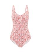 Matchesfashion.com Melissa Odabash - Lisbon Tile-print Swimsuit - Womens - Red Print