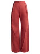Palmer/harding High-rise Wide-leg Cotton Trousers