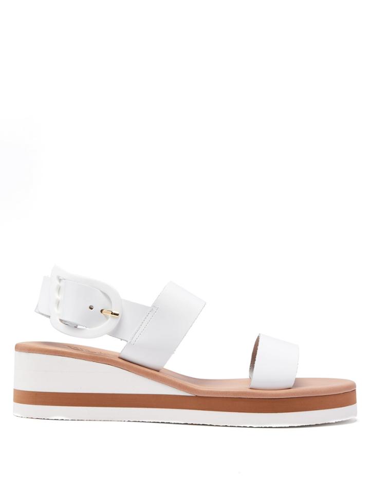 Ancient Greek Sandals Clio Rainbow Wedge-heel Patent-leather Sandals