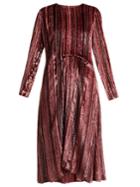 Sies Marjan Maude Metallic Striped Velvet Dress