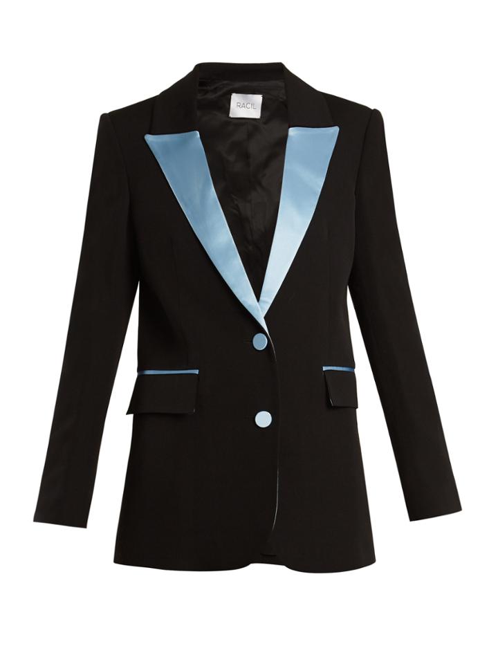 Racil Tokyo Single-breasted Contrast-lapel Wool Blazer