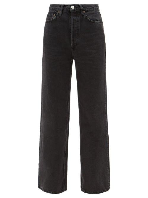 Re/done - 70s Ultra High Rise Wide-leg Jeans - Womens - Black