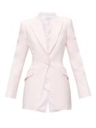 Matchesfashion.com Alexander Mcqueen - Single-breasted Wool-blend Leaf-crepe Jacket - Womens - Light Pink