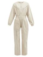 Matchesfashion.com Isabel Marant Toile - Nilaney Zipped Canvas Jumpsuit - Womens - Beige