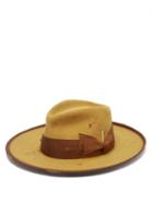 Matchesfashion.com Nick Fouquet - Clematis Distressed Felt Fedora Hat - Mens - Gold