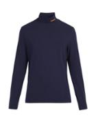 Matchesfashion.com Calvin Klein 205w39nyc - Roll Neck Cotton Blend Top - Mens - Navy