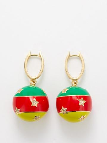 Lauren Rubinski - Cameroon Diamond & 14kt Gold Earrings - Womens - Gold Multi