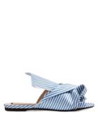 No. 21 Stripe-print Satin Slides