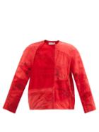 By Walid - Ilana Embroidered Vintage-linen Jacket - Womens - Red