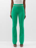 Paco Rabanne - Crystal-embellished Knitted Trousers - Womens - Green