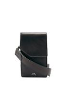 Matchesfashion.com A-cold-wall* - Logo-print Cracked-leather Cross-body Bag - Mens - Black