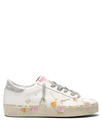 Matchesfashion.com Golden Goose Deluxe Brand - Hi Star Floral Leather Low Top Trainers - Womens - White Multi
