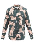 Matchesfashion.com Desmond & Dempsey - Circe Lion-print Cotton-poplin Pyjama Shirt - Mens - Pink Multi