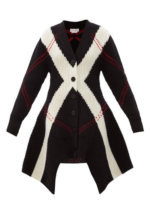 Matchesfashion.com Alexander Mcqueen - Argyle-knit Wool-blend Cardigan - Womens - Black Multi