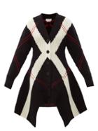 Matchesfashion.com Alexander Mcqueen - Argyle-knit Wool-blend Cardigan - Womens - Black Multi
