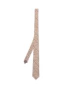 Matchesfashion.com Brunello Cucinelli - Stripe Print Linen Blend Tie - Mens - Beige
