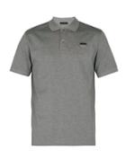 Matchesfashion.com Prada - Logo Appliqu Cotton Piqu Polo Shirt - Mens - Dark Grey