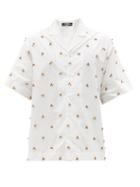 Matchesfashion.com Jacquemus - Bl Short-sleeved Beaded Cotton-poplin Shirt - Mens - White