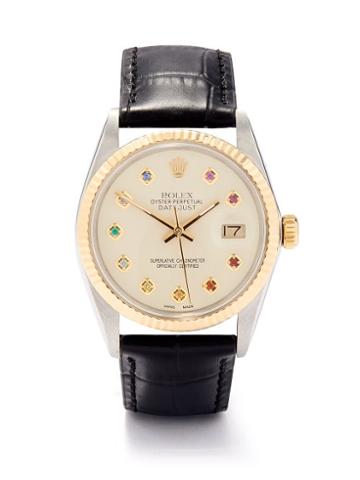 Lizzie Mandler - Vintage Rolex Datejust Sapphire & 18kt Gold Watch - Womens - Cream