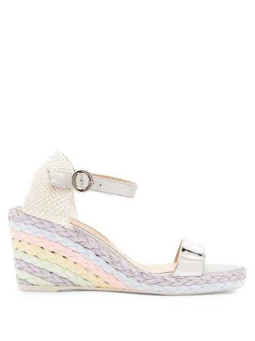Matchesfashion.com Sophia Webster - Lucita Straw Heel Wedge Heel - Womens - Multi
