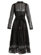 Dodo Bar Or Karla Embroidered Tulle-trimmed Chiffon Dress