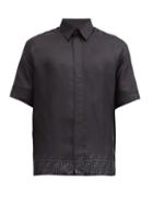 Matchesfashion.com Fendi - Dgred Ff-logo Silk-twill Shirt - Mens - Black