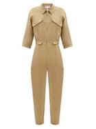 Matchesfashion.com Apiece Apart - Amelia Zipped Linen-blend Jumpsuit - Womens - Tan